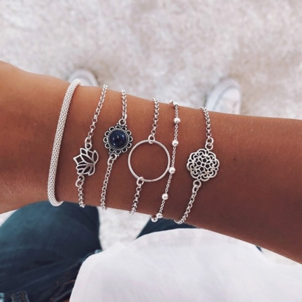 Silver Fashion Bracelets (set of six)